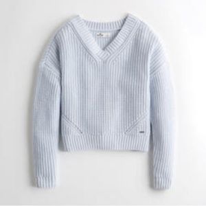 Hollister Blue V neck Sweater
